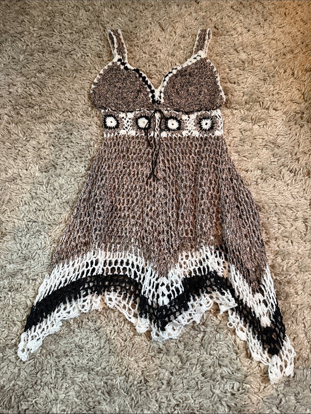 Y2K Crochet Beach Coverup Dress
